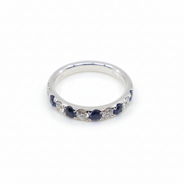 18K White Gold 0.54ct Sapphire and Diamond Ring - 20774097