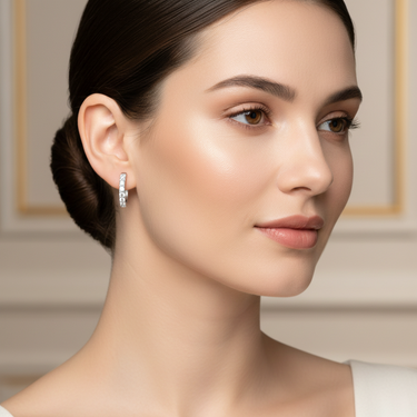 9K Gold 1.00ct Lab Grown Diamond Huggie Earrings