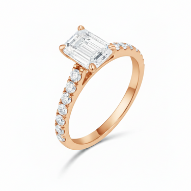 9K Gold Centre 1.00ct & Sides 0.42CT EF/VS Lab Grown Diamond Engagement Ring