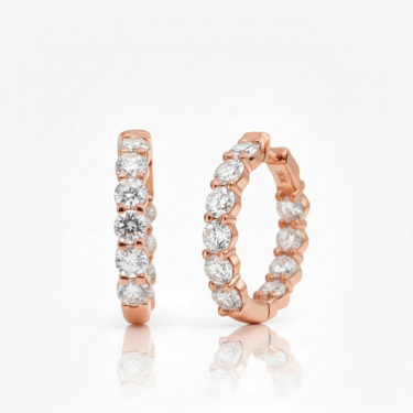10K 20LGD 4.70CT EF/VS Lab Diamond Huggie Earrings