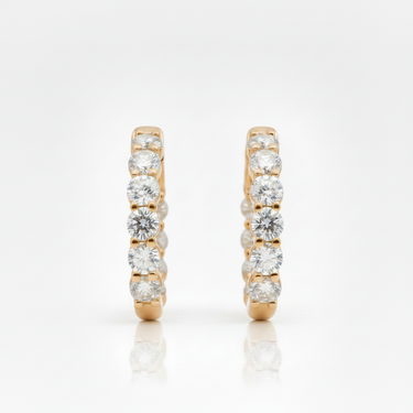 10K 20LGD 4.70CT EF/VS Lab Diamond Huggie Earrings