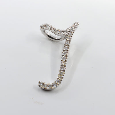 18K White Gold Diamond 'J' Initial Pendant | Gold & Diamond Initial Pendant Melbourne | H&H Jewellery 