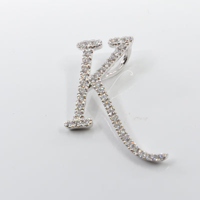 18K White Gold Diamond 'K' Initial Pendant - 20753801 | Gold & Diamond Initial Pendant Melbourne | H&H Jewellery 