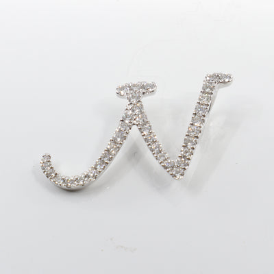 18K White Gold Diamond 'N' Initial Pendant | Gold & Diamond Initial Pendant Melbourne | H&H Jewellery 