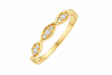9K White Gold Tdw. 0.10ct Diamond Band Ring
