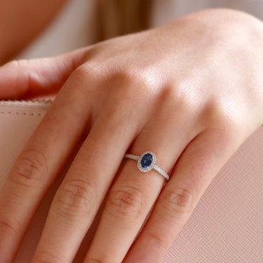 9K White Gold Sapphire and Diamond Engagement Ring | Sapphire Engagement Rings | Sapphire Jewellery Melbourne | Sapphire Jewellery Australia | Sapphire Wedding Rings | H&H Jewellery