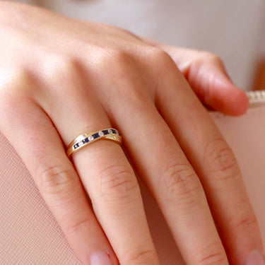 9K Yellow Gold Sapphire and Diamond Ring | Sapphire Engagement Rings | Sapphire Jewellery Melbourne | Sapphire Jewellery Australia | Sapphire Wedding Rings | H&H Jewellery