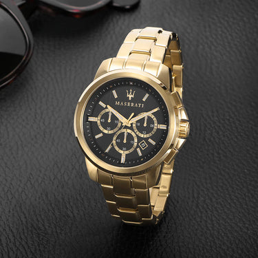 MASERATI SUCCESSO 44MM CHR BLACK DIAL BR YG - R8873621013