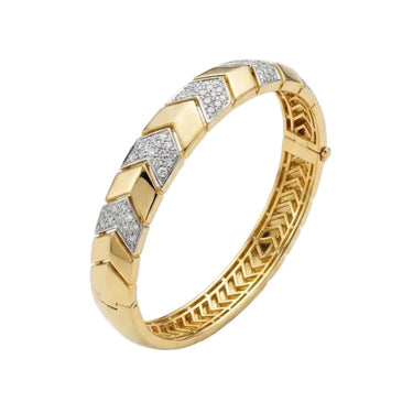 18K Yellow Gold Natural Diamond Bangle