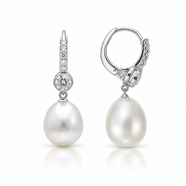 18K White Gold South Sea Pearl Drop Earring - 20765354