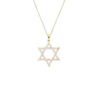 18K Yellow Gold Tdw. 0.55ct Diamond Star of David Pendant | Gold Diamond Necklace | Gold Cross Necklace Australia | Rose Gold Necklace | Gold Cross Necklace Melbourne | Gold Diamond Pendant Necklace | Gold Necklace For Women | H&H Jewellery