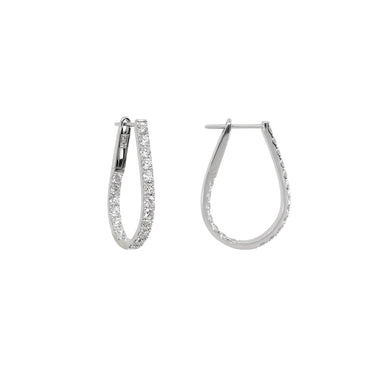 18K White Gold Tdw. 1.53ct Diamond Earrings | Gold Hoop Earrings Melbourne | Diamond Earrings Australia | H&H Jewellery