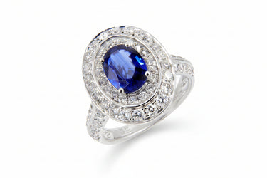 18K White Gold 1.20ct Sapphire and Diamond Ring | Sapphire Engagement Rings | Sapphire Jewellery Melbourne | Sapphire Jewellery Australia | Sapphire Wedding Rings | H&H Jewellery