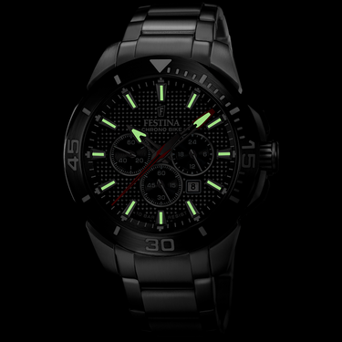 Festina Chrono Bike Watch F20641/4 Black Stainless Steel 316l Strap, Men's.