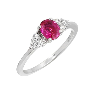 18K White Gold 0.50ct Ruby and Diamond Ring | Diamond Rings Melbourne | Engagement Rings Melbourne | Wedding Rings Melbourne | H&H Jewellery