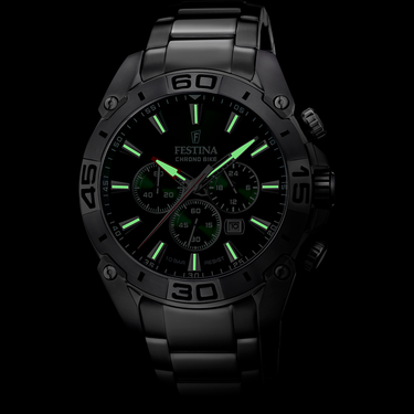 Festina Chrono Bike 2021 Green f20543/3 Steel Strap Men's Watch