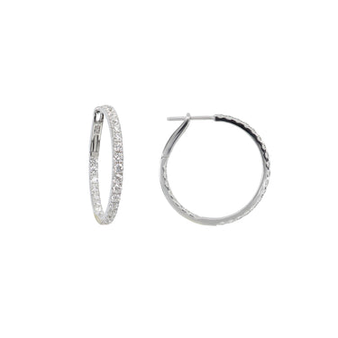 18K White Gold Tdw. 1.55ct Diamond Earrings | Gold Hoop Earrings Melbourne | Gold Hoop Earrings Australia | H&H Jewellery