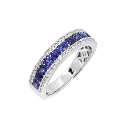 18K White Gold 0.85ct Sapphire and Diamond Ring | Sapphire Engagement Rings | Sapphire Jewellery Melbourne | Sapphire Jewellery Australia | Sapphire Wedding Rings | H&H Jewellery 