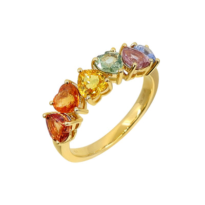 18K Yellow Gold 2.53ct Multi Colour Sapphire Ring  | Sapphire Engagement Rings | Sapphire Jewellery Melbourne | Sapphire Jewellery Australia | Sapphire Wedding Rings | H&H Jewellery 