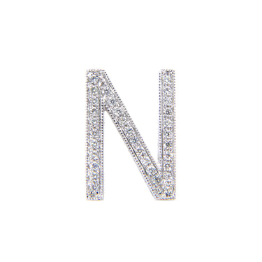 18K White Gold Diamond 'N' Initial Pendant | Gold & Diamond Initial Pendants Melbourne | Gold & Diamond Initial Pendants Australia | H&H Jewellery