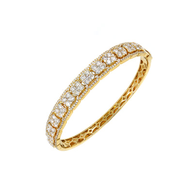 18K Yellow Gold Tdw. 3.85ct Diamond Bangle | Diamond Bracelet Melbourne | Diamond Bracelet Australia | H&H Jewellery