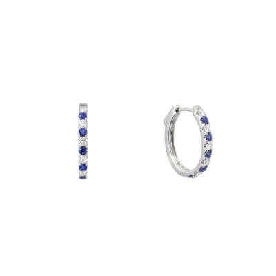 18K White Gold Sapphire and Diamond Earring | Sapphire & Diamond Earrings Australia | Sapphire Earrings Melbourne | H&H Jewellery