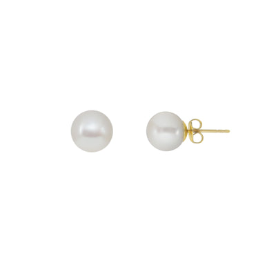 9K Yellow Gold Freshwater Pearl Studs Earring - 20686314 - H&H Jewellery Pty Ltd