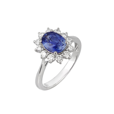 18K White Gold 1.55ct Ceylon Sapphire and Diamond Ring - 20729202 - H&H Jewellery Pty Ltd