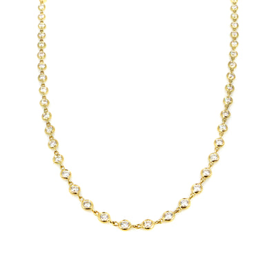 18K Yellow Gold Tdw. 5.20ct Diamond Tennis Necklace - 20729639 - H&H Jewellery Pty Ltd