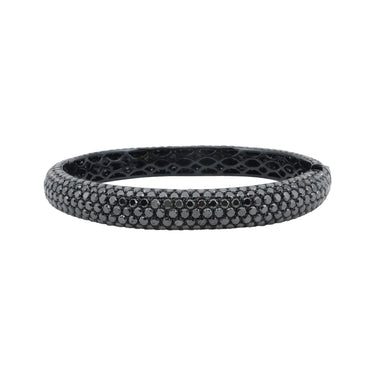 18K White Gold Black Radium Tdw. 16.54ct Black Diamond Bangle - 20729615 - H&H Jewellery Pty Ltd
