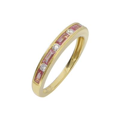 18K Yellow Gold 0.50ct Pink Sapphire and Diamond Ring - 20729516 - H&H Jewellery Pty Ltd