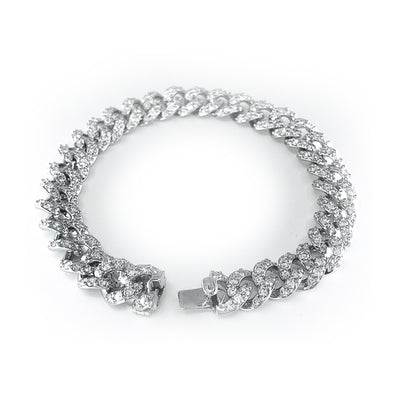 18K White Gold 7.00CT Diamond Curb Bracelet - 20719500 - H&H Jewellery Pty Ltd