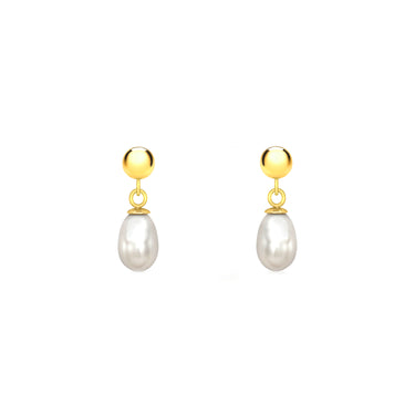 9K Yellow Gold Fresh Water Pearl Drop Earrings | Pearl Jewellery Australia | Pearl Jewellery Melbourne | Pearl Drop Earrings Australia | H&H Jewellery