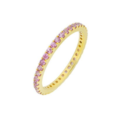 18K Yellow Gold 0.58ct Pink Sapphire Band Ring - 20729523 - H&H Jewellery Pty Ltd