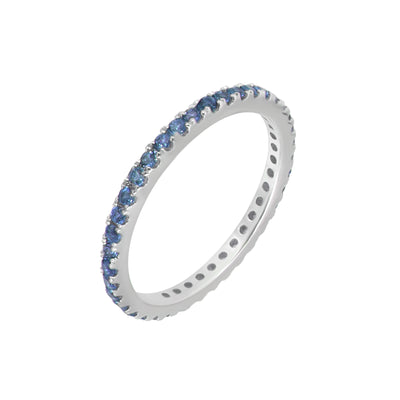 18K White Gold 0.61ct Sapphire Band Ring - 20729530 - H&H Jewellery Pty Ltd