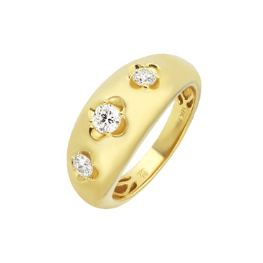 18K Yellow Gold Tdw. 0.37ct Diamond Ring - 20729424 - H&H Jewellery Pty Ltd