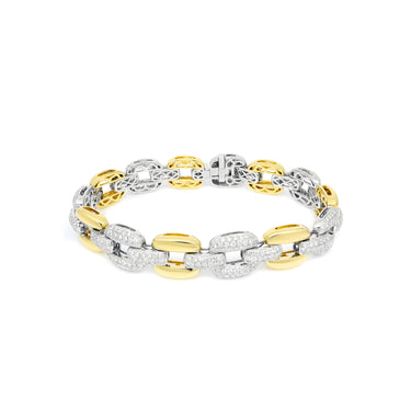 18K White and Yellow Gold Tdw. 6.23CT Diamond Bracelet | Diamond Tennis Bracelet Melbourne | Diamond Tennis Bracelet Australia | H&H Jewellery