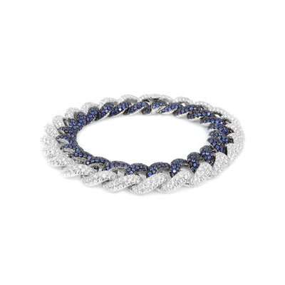 18K White Gold Sapphire and Diamond Bracelet | Diamond Tennis Bracelet Melbourne | Diamond Tennis Bracelet Australia | H&H Jewellery