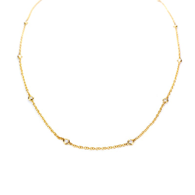 18K Yellow Gold Tdw. 0.29ct Diamond Chain Necklace - 20727703 - H&H Jewellery Pty Ltd