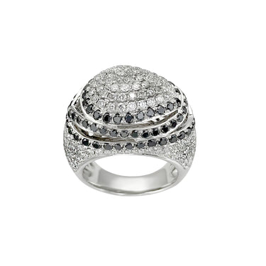 18K White Gold Tdw. 4.40ct Black and White Diamond Ring - 20354114 - H&H Jewellery Pty Ltd