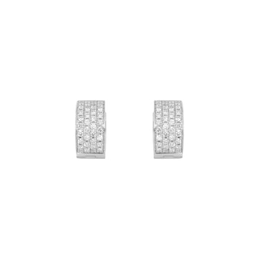 18K White Gold Tdw. 1.04ct Diamond Huggies Earring - 20693886 - H&H Jewellery Pty Ltd