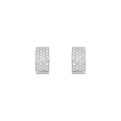 18K White Gold Tdw. 1.04ct Diamond Huggies Earring - 20693886 - H&H Jewellery Pty Ltd