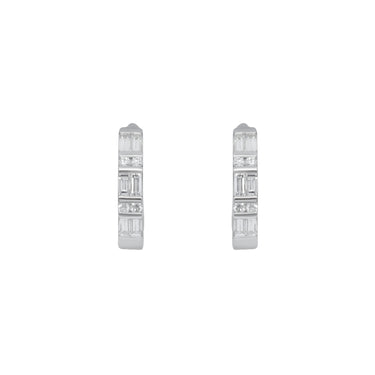 18K White Gold Tdw. 0.62ct Diamond Huggies Earring - 20692988 - H&H Jewellery Pty Ltd