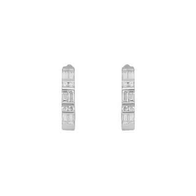 18K White Gold Tdw. 0.62ct Diamond Huggies Earring - 20692988 - H&H Jewellery Pty Ltd