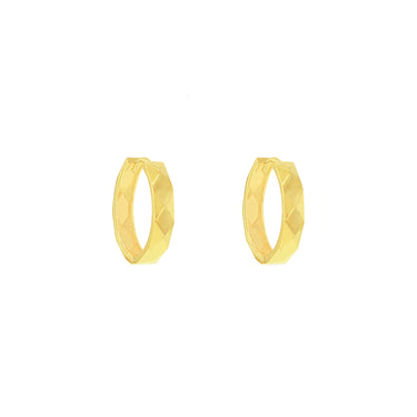 9K Yellow Gold Faceted Hoop Earrings - 1.51.3044 - H&H Jewellery Pty Ltd