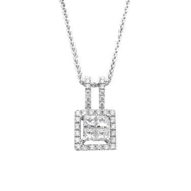 18K White Gold Tdw. 0.90ct Diamond Pendant - 20333058 - H&H Jewellery Pty Ltd