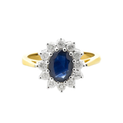 9K Yellow & White Gold 1.50ct Sapphire & Diamond Engagement Ring | Sapphire Engagement Rings | Sapphire Jewellery Melbourne | Sapphire Jewellery Australia | Sapphire Wedding Rings | H&H Jewellery 