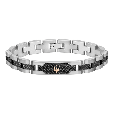 Maserati Jewels - Black Centre Link Bracelet JM419ASC01 - H&H Jewellery Pty Ltd