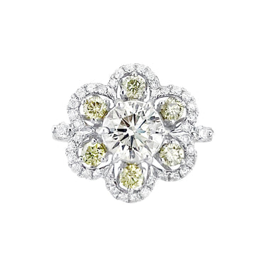 18K White Gold Tdw. 2.50ct Yellow and White Diamond Ring - 20365547 - H&H Jewellery Pty Ltd