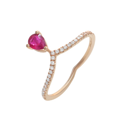 18K Rose Gold 0.31ct Ruby and Diamond Ring - 20718206 - H&H Jewellery Pty Ltd